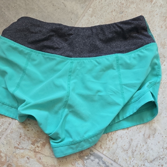 Avia Teal Athletic Shorts with Charcoal Waistband - Picture 3 of 4